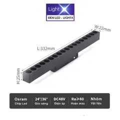 Bộ Đèn Ray Nam Châm, Đèn Rọi Ray Spotlight, Tán Quang, Tiêu Điểm Sử Dụng Chip Led Osram Siêu Sáng Và Tiết Kiệm Điện