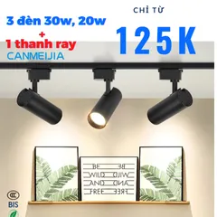 Combo 3 Đèn Rọi Ray +Thanh Ray 1 Mét ,Đèn Led Rọi Ống Bơ Trang Trí SHop, Quán Cà Phê