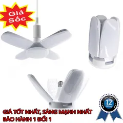 Bóng đèn led hình 4 cánh quạt 60w siêu sáng - bảo hành 1 năm