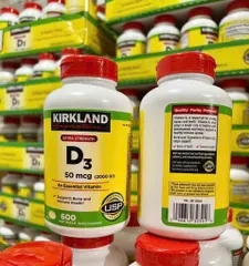 Viên uống Vitamin D3 Kirkland Extra Strength của Mỹ