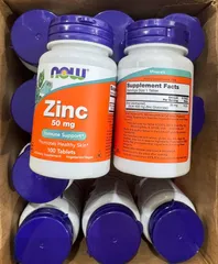Viên uống Now Zinc 100 viên - Hỗ trợ đề kháng giảm mụn.