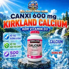 Viên Canxi Kirkland Calcium 600mg Vitamin D3 500viên Date xa