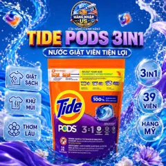 [HÀNG MỸ] Viên Giặt Xả Tide PODS 3-in-1 Spring Meadow (Túi 39 Viên)