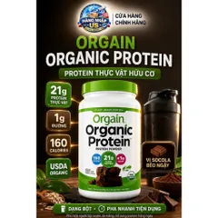 Orgain Organic Protein 920g – Socola Fudge, bột pha đồ uống hàng mỹ