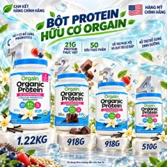 BỘT ĐẠM HỮU CƠ ORGAIN 50 SUPERFOODS MỸ (510G - 918G - 1.22KG) – 21G ĐẠM THỰC VẬT, 160 CALO