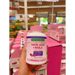 Hair skin nails Viên Uốn g Đẹp Da, Tóc, Móng Hair Skin Nail Nature's Bounty 250 Viên Mỹ