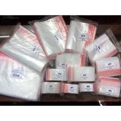 100 gam túi zip viền đỏ/ túi zip đủ cỡ loại 1