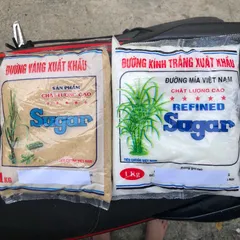 (Com bo 5 túi) Đường tinh khiết xuất khẩu đường kính trắng, đường vàng (860 - 900g/1 túi)