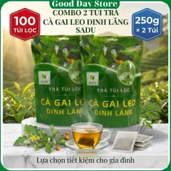 COMBO 2 TÚI Trà Túi Lọc SADU Cà Gai Leo Đinh Lăng 250g | Hộp 50 Túi Lọc Thảo Mộc Thiên Nhiên