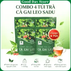 COMBO 4 TÚI Trà mát gan cà gai leo Sadu NGUYÊN CHẤT , Túi Lọc Tiện Lợi, Thảo Mộc Tự Nhiên