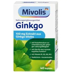 [Hàng Đức] Viên uống bổ não Ginkgo Mivolis, giảm stress, tăng cường trí nhớ, hộp 40 viên