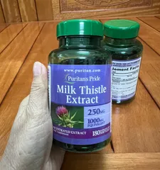 Viên Bổ Gan, làm Mát Gan, Hỗ trợ giải Dộc Gan Puritans Pride Milk Thistle 1000mg 180 viên Hàng MỸ