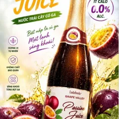 Nước Trái Cây Có Ga Ladofoods - Nước  Chanh Dây Có Ga Grape Valley 750mil