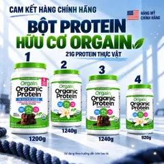 HÀNG MỸ] Bột Đạm Thực Vật Hữu Cơ Orgain Organic Protein (920g - 1200g - 1240g) Bữa Sáng & Bữa Phụ Healthy 0g Đường