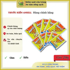 [10 gói 20g] thuốc kiến Ankill 20g- Gói bột xử lý kiến, gián với thành phần cypermethrin- chính hãng