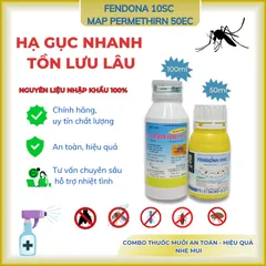 Combo sản phẩm diệt muỗi, côn trùng Fendona 10sc 50ml và Map Permethrin 50ec 100ml