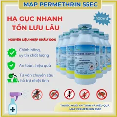Thuốc diệt muỗi, côn trùng Map Permethrin 55EC chai 100ml, chế phẩm diệt côn trùng, tẩm mùng màn