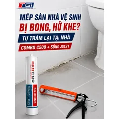 Combo Keo Trám Khe Nhà Vệ Sinh + Súng JS121 – Xử Lý Khe Bong, Hạn Chế Nước Ngấm Mép Sàn