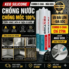 [COMBO] Keo Silicone A500 Màu Đen - Keo trung tính - Keo nhôm kính - Chính hãng Centino