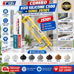 Combo Keo Silicone 500 Centino kèm 1 Súng Bắn Keo | Keo Dán Nhôm Kính, Chống Thấm Chính Hãng