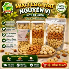 500gram Mix 3 Loại Hạt Nguyên Vị ( Macca, Hạnh Nhân, Điều )