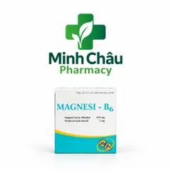 Magnesi B6 ( 470/5mg) - Bổ sung magie, vitamin B6, hỗ trợ suy nhược thần kinh, hay chuột rút (H/100 viên)