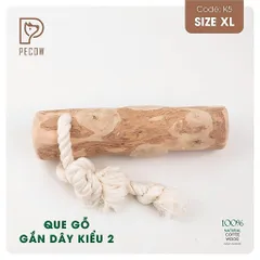 Que từ gỗ cà phê gắn dây kiểu 2 K5 - Size XL - Làm sạch răng, giải stress cho boss