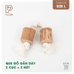 Que từ gỗ cà phê gắn dây 2 cục + 3 nút K3 - Size L