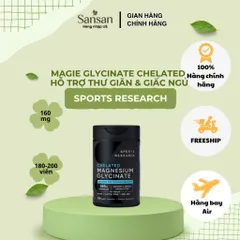 Viên Uống Bổ Sung Magie Sports Research Chelated Magnesium Glycinate 160mg 180 200 Viên – Magnesium Glycinate Vegan