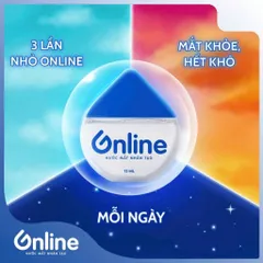 Nước mắt nhân tạo ONLINE 12ml giữ ẩm hằng ngày, bổ sung khoáng chất hạn chế khô mắt, không chất bảo quản - T302203014
