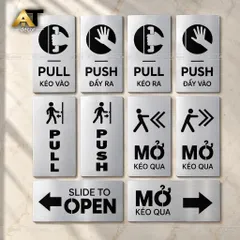 Bảng Alu In UV, đóng mở cửa, Pull, Push, open, nhận in theo yêu cầu
