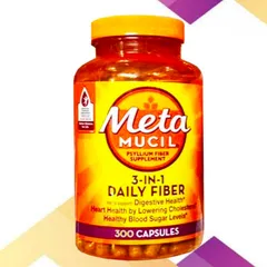 Viên uống Meta-mucil 3-IN-1 Daily Fiber |300 viên| Cung cấp chất xơ hoà tan tự nhiên/Cải thiện hệ tiêu hóa - Bảo vệ tim mạch & Hạn chế đỉnh đường huyết sau ăn [S/P Chuẩn Mỹ]