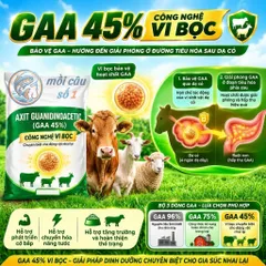 GAA 45% (Công nghệ Vi Bọc) - Tăng trưởng & tạo nạc chuyên dụng cho Bò, Dê, Cừu | Axit Guanidinoacetic