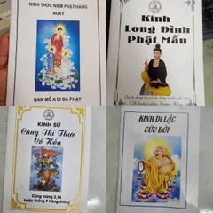 COMBO 4 QUYỂN KINH LONG ĐÌNH PHẬT MẪU + DI LẶC CỨU ĐỜI + KINH SƯ CÚNG CÔ HỒN + NGHI THỨC NIỆM PHẬT HẰNG NGÀY