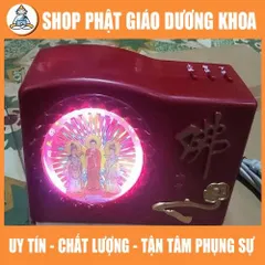 Máy niệm Phật tiếng hoa 62 bài có hào quang chiếu sáng xoay đẹp, máy niệm kinh tiếng hoa 62 bài DƯƠNG KHOA SHOP 880816