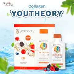 (HỎA TỐC) Collagen Nước Youtheory Collagen Liquid, Berry Flavor hộp 30 gói x 30ml - Nội Địa Mỹ