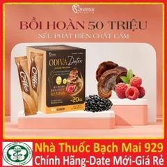 Cà phê giảm cân nguyên chất Odiva Nâm Linh Chi Coffe giảm cân, giảm mỡ, siết eo cấp tốc Hộp 15 gói