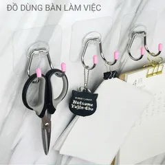 Móc đôi dán tường inox - móc dính trong siêu dính