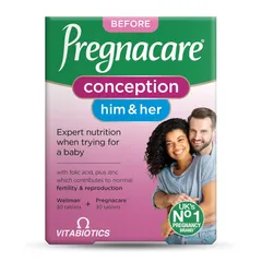 Vitabiotics Pregnacare Him and Her Conception - Tăng khả năng thụ thai tự nhiên chính hãng Anh