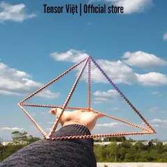 (Phạm Tráng Tensor Việt) Kim tự tháp năng lượng đội đầu thiền đồng nguyên chất, trang trí phòng khách phòng ngủ