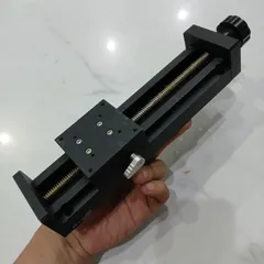 bộ trượt mang cá nhôm đen hành trình 150mm có khóa mặt bích vuông 60x60