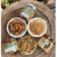 Combo 2sp mỗi vị 250g Ruốc Nấm Bếp Gấu Ca(ruốc nấm 2 vị 250g),(ruốc nấm+ sườn rong biển giòn)(ruốc nấm+ khô nấm 200g)