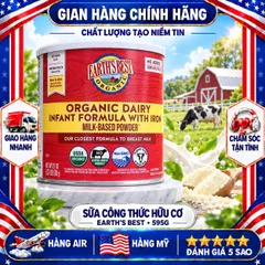 SỮA EARTH'S BEST ĐỎ HỮU CƠ ORGANIC DAIRY INFANT FORMULA WITH IRON HỘP 595G MỸ (0-12 THÁNG)