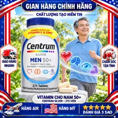 VITAMIN TỔNG HỢP CHO NAM TRÊN 50 TUỔI CENTRUM SILVER MEN 50+ 275 VIÊN MỸ