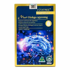 (Úc) Viên Uống Hỗ Trợ Bổ Não Vitatree Maxi Ginkgo 9500mg, Chiết Xuất Bạch Quả Ginkgo Biloba Hàm Lượng Cao, Hỗ Trợ Tuần Hoàn Máu Não, Hỗ Trợ Trí Nhớ Và Khả Năng Tập Trung, Nhập Khẩu Chính Hãng