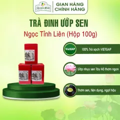 Hộp Trà Đinh Ướp Sen Ngọc Tỉnh Liên QT10 - 100g Trà Sạch Tân Cương Xanh