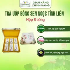 Hộp Trà Ướp Bông Sen Ngọc Tỉnh Liên Hộp 6 Bông , 8 Bông Trà Sạch Tân Cương Xanh