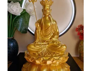 3 Màu - tượng địa tạng vương bồ tát ngồi 30cm composite cực đẹp