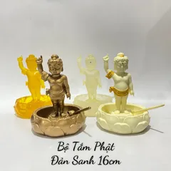 Bộ Tắm Phật Đản Sanh Mini Cao 16cm Gía Rẻ Kèm Gáo Nước Và Chậu 890715