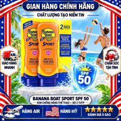 KEM CHỐNG NẮNG THỂ THAO BANANA BOAT SPORT SPF 50 MỸ SET 2 TUÝP